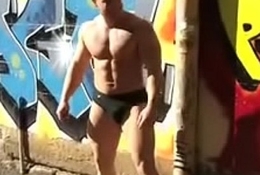 sexy giant aussie undresses about naked just about acting public by way of someone's skin day